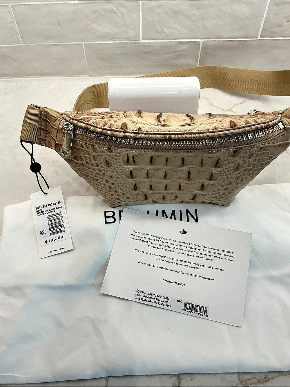 Brahmin Hollis Alden Road Crossbody/Belt bag in Sandstorm - NWT